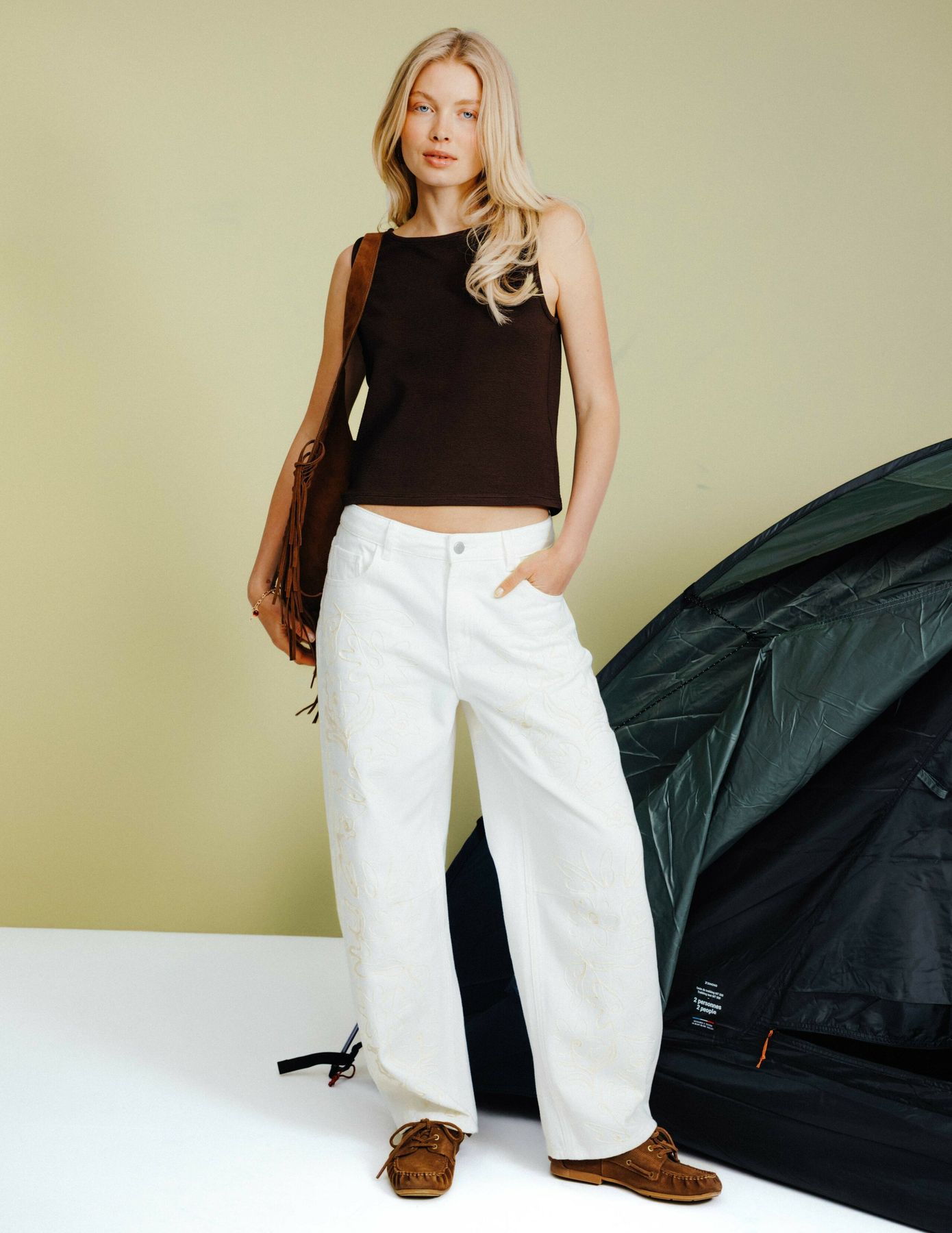 Ensemble "Top & Jean brod&eacute;"